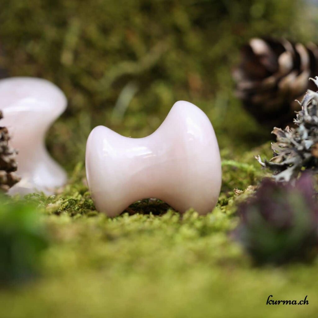 Champignon Gua Sha en Quartz rose